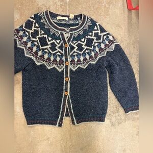 Vintage easywear fair isle wool blend Patterned Women's Sweater